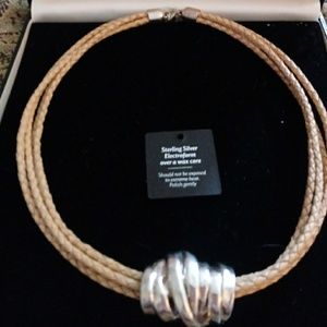 E & L Sterling Barrel Pendant Necklace
